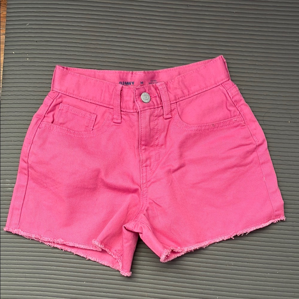 Old Navy Pink Jean Shorts Frayed Hem